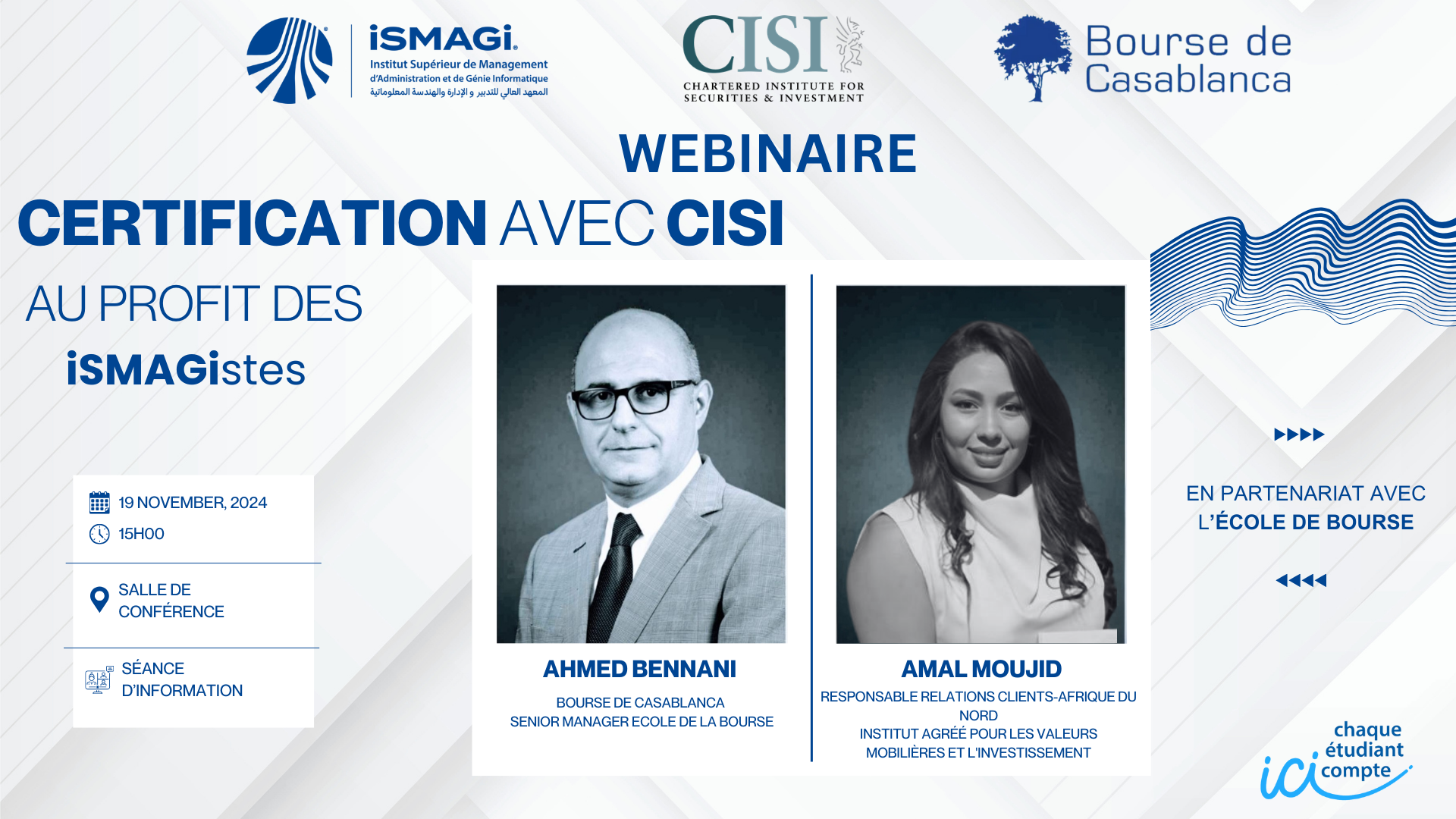 Lancement du Programme de Certification Financière à l’iSMAGi : Une Initiative pour Élever les Normes Professionnelles